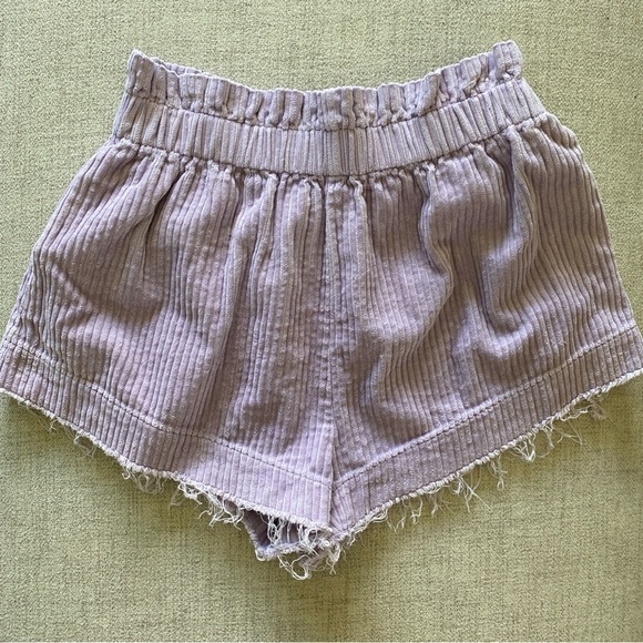 Urban Outfitters Pants - Urban Outfitters Lavender Corduroy High Waist Mini Shorts